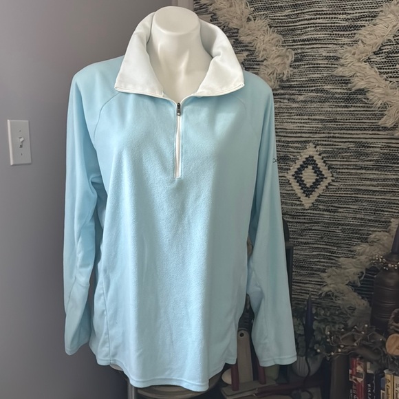 Columbia Sky Blue Light Weight Fleece Pullover 1X - Picture 2 of 14